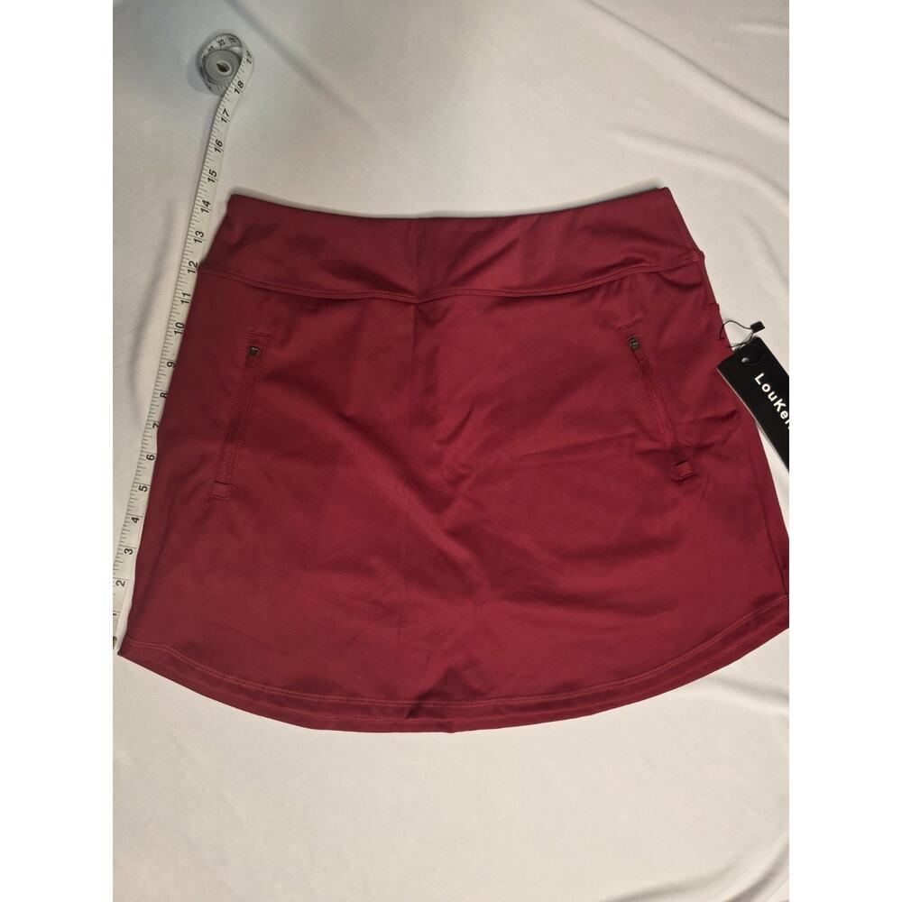 LouKeith Skort Womens Size M Burgundy Athletic Tennis Skirt Built In Shorts NWT - Picture 2 of 6
